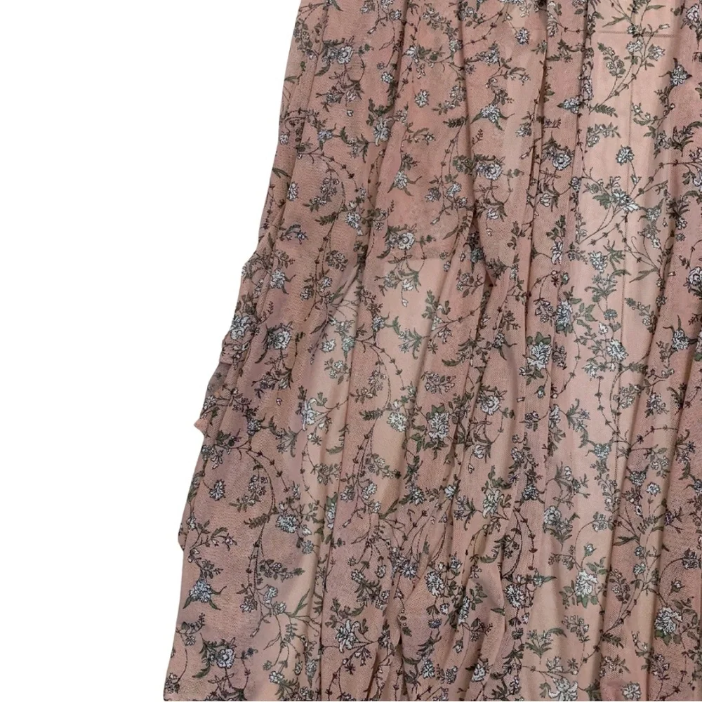 American Rag Cie Pink Floral Cottage Duster Cardigan Kimono Jacket Boho Prairie - Picture 8 of 12